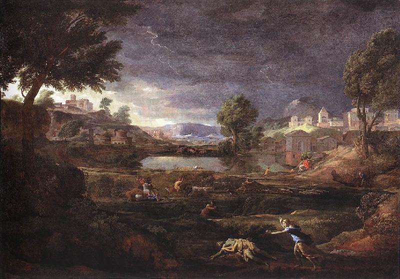 Strormy Landscape Pyramus and Thisbe, Nicolas Poussin